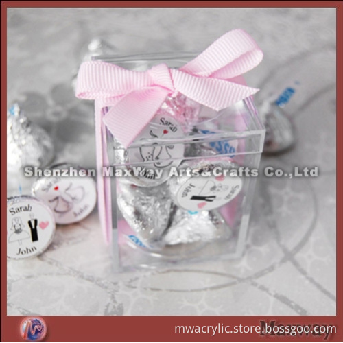 Transparent Pretty Cubical High Quality Acrylic/Perspex Candy Box with Top